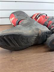 ALPINESTARS TECH 5 MOTOCROSS MX OFFROAD BOOTS, SIZE 11, RED/BLACK
